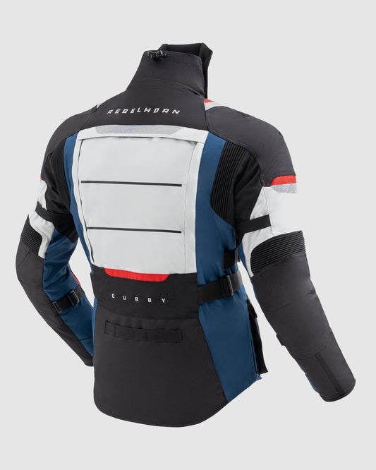 Cubby V Motorradjacke Hellgrau, Blau