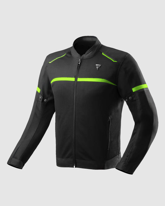 Echo Motorradjacke Schwarz, Neongelb
