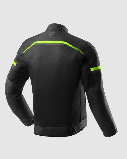 Echo Motorradjacke Schwarz, Neongelb