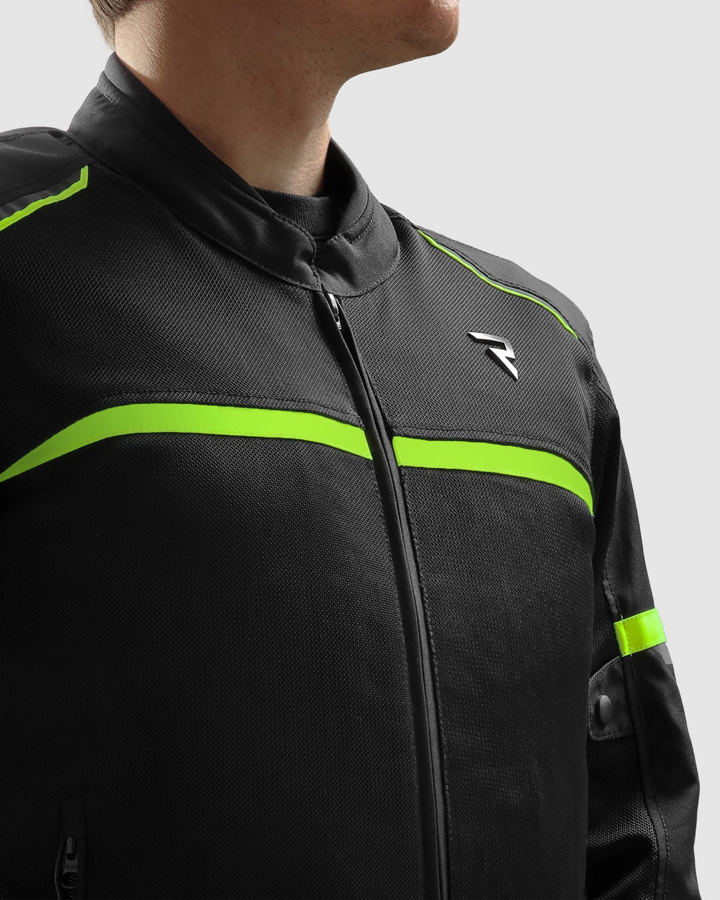 Echo Motorradjacke Schwarz, Neongelb