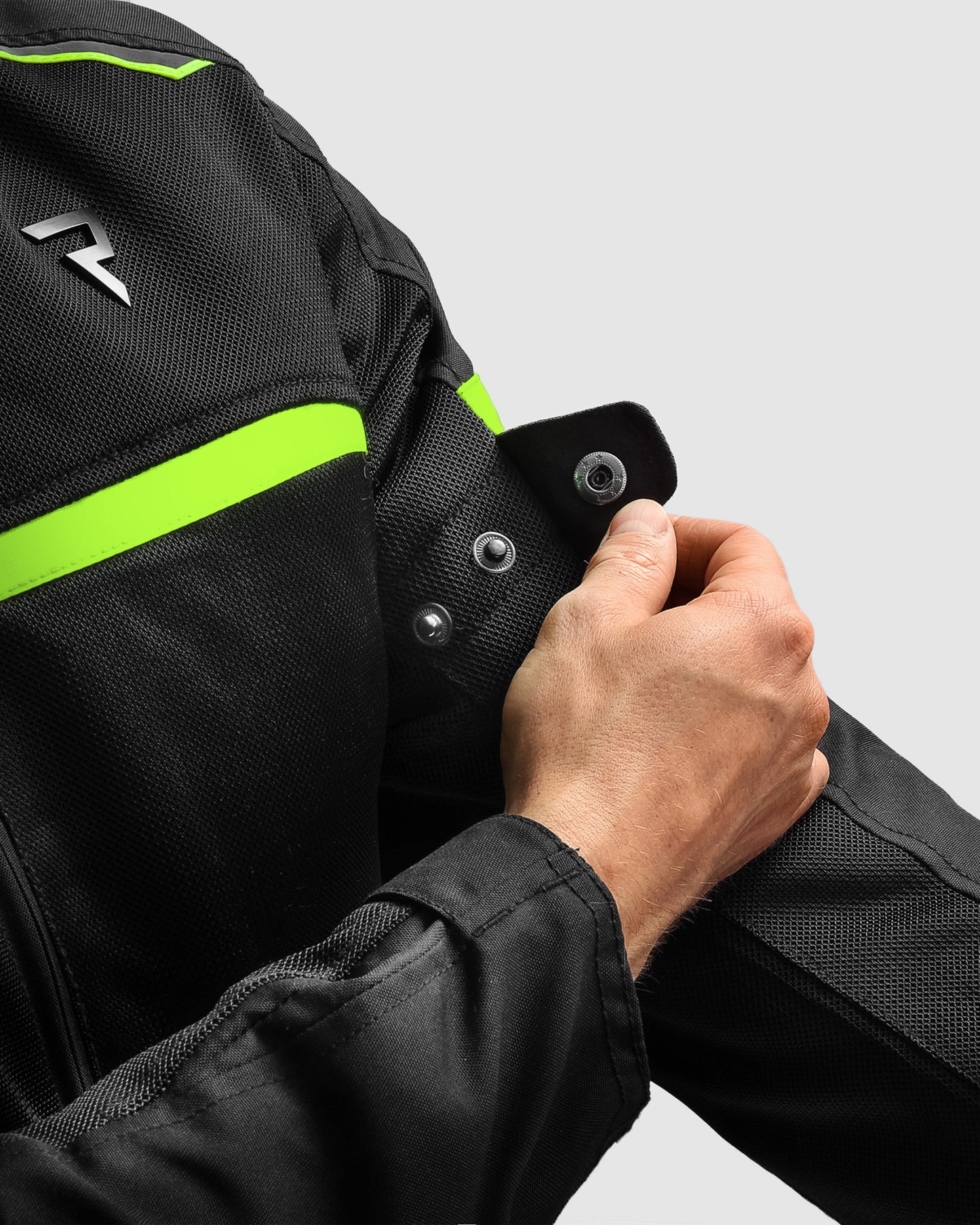 Echo Motorradjacke Schwarz, Neongelb