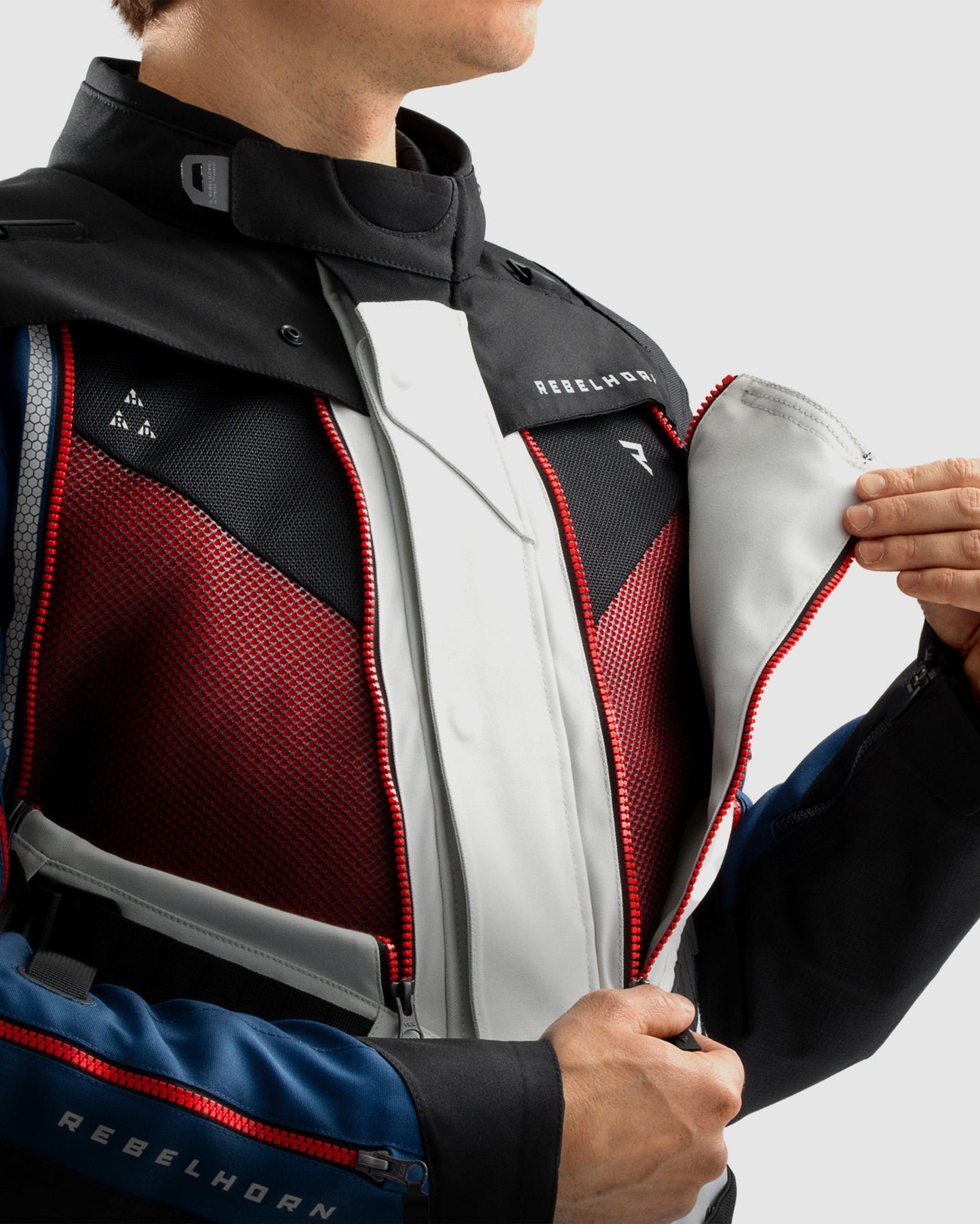 Hardy 3.0 Motorradjacke Grau, Blau, Rot