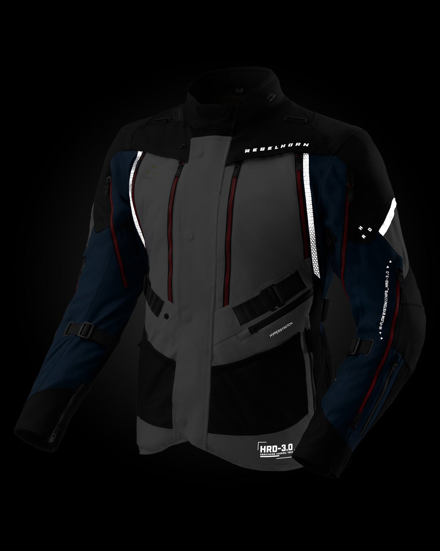 Hardy 3.0 Motorradjacke Grau, Blau, Rot