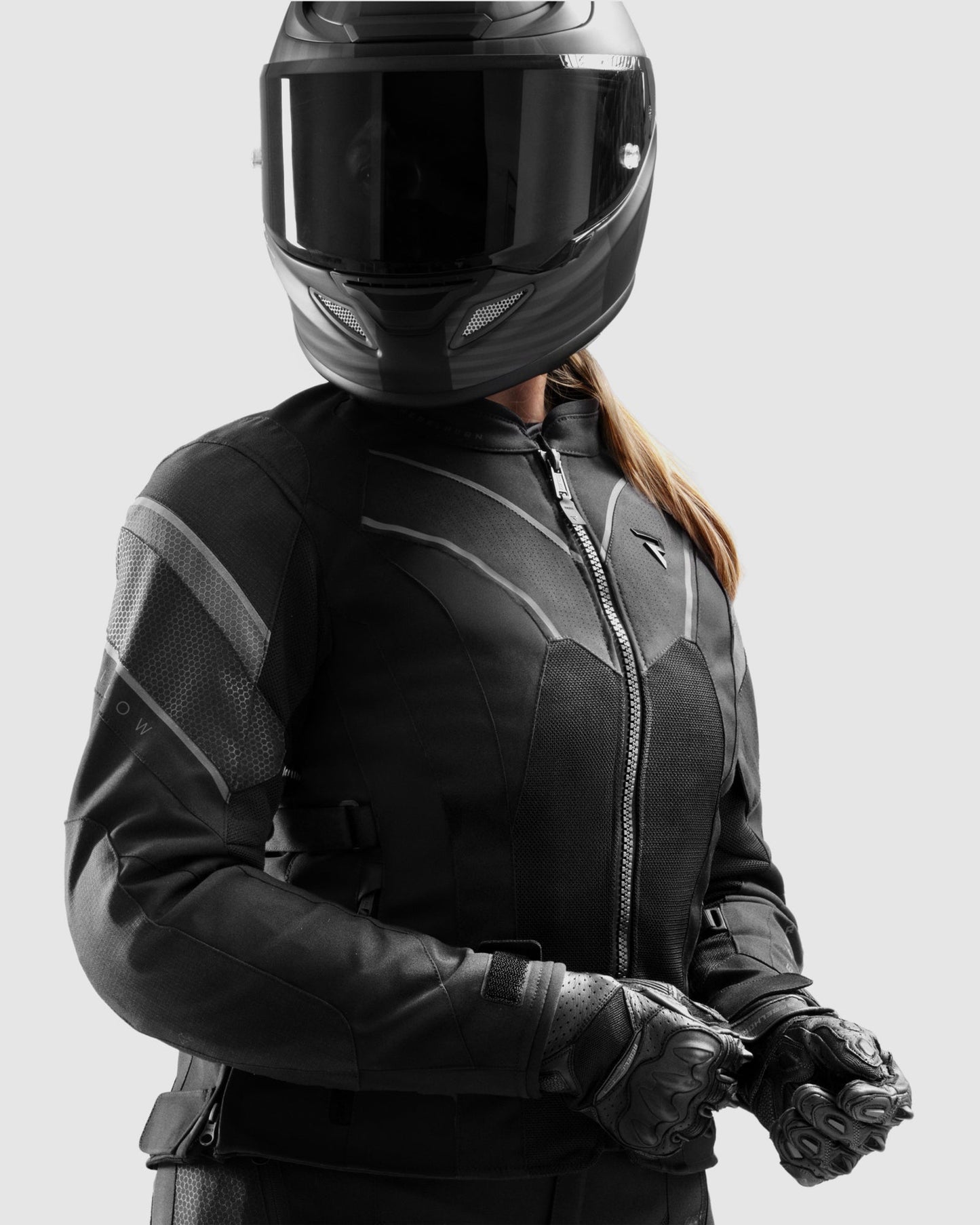 Hiflow V Damen Motorradjacke Schwarz