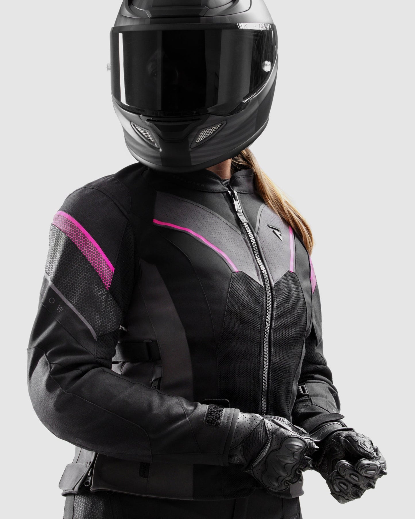 Hiflow V Damen Motorradjacke Schwarz, Rosa