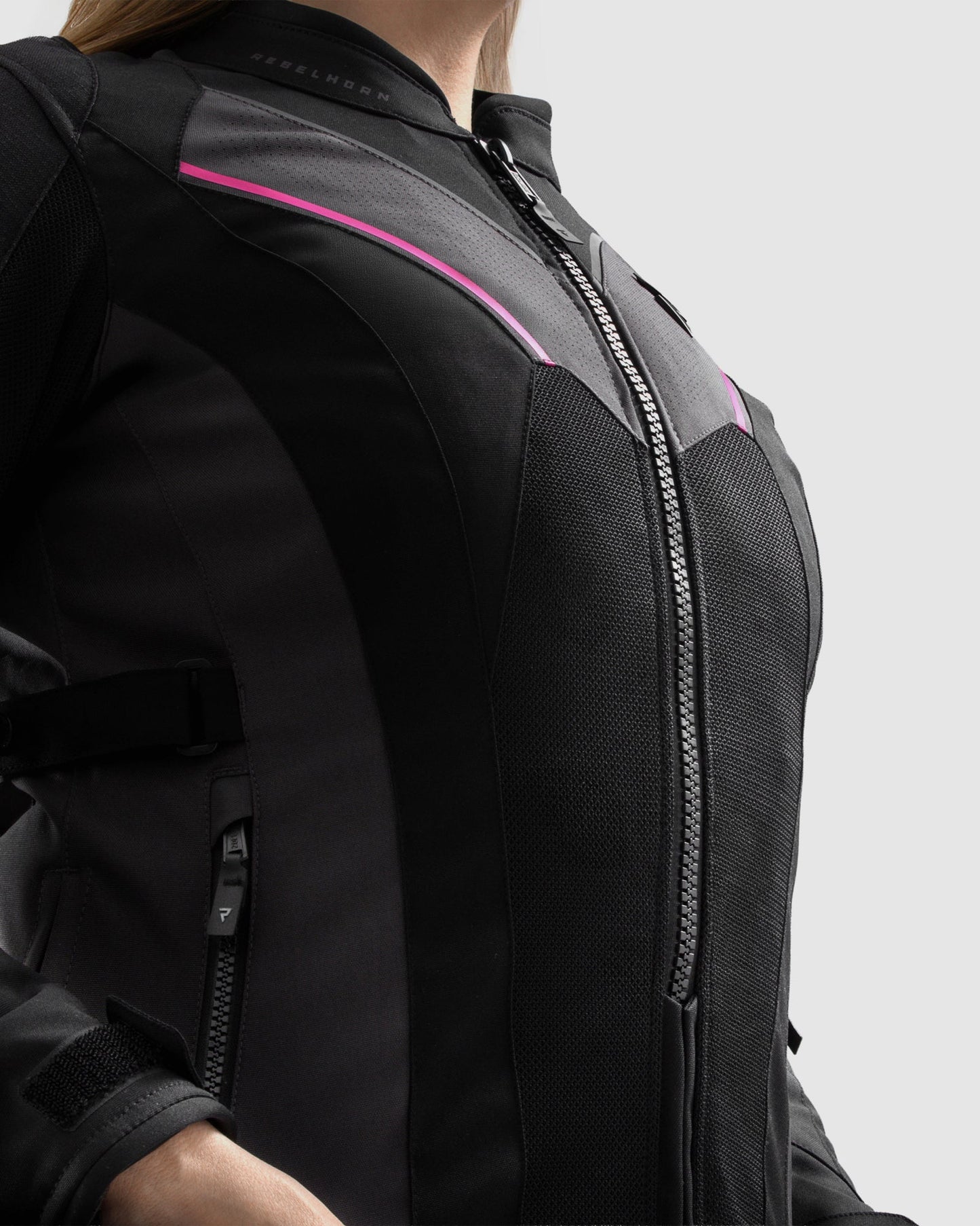 Hiflow V Damen Motorradjacke Schwarz, Rosa