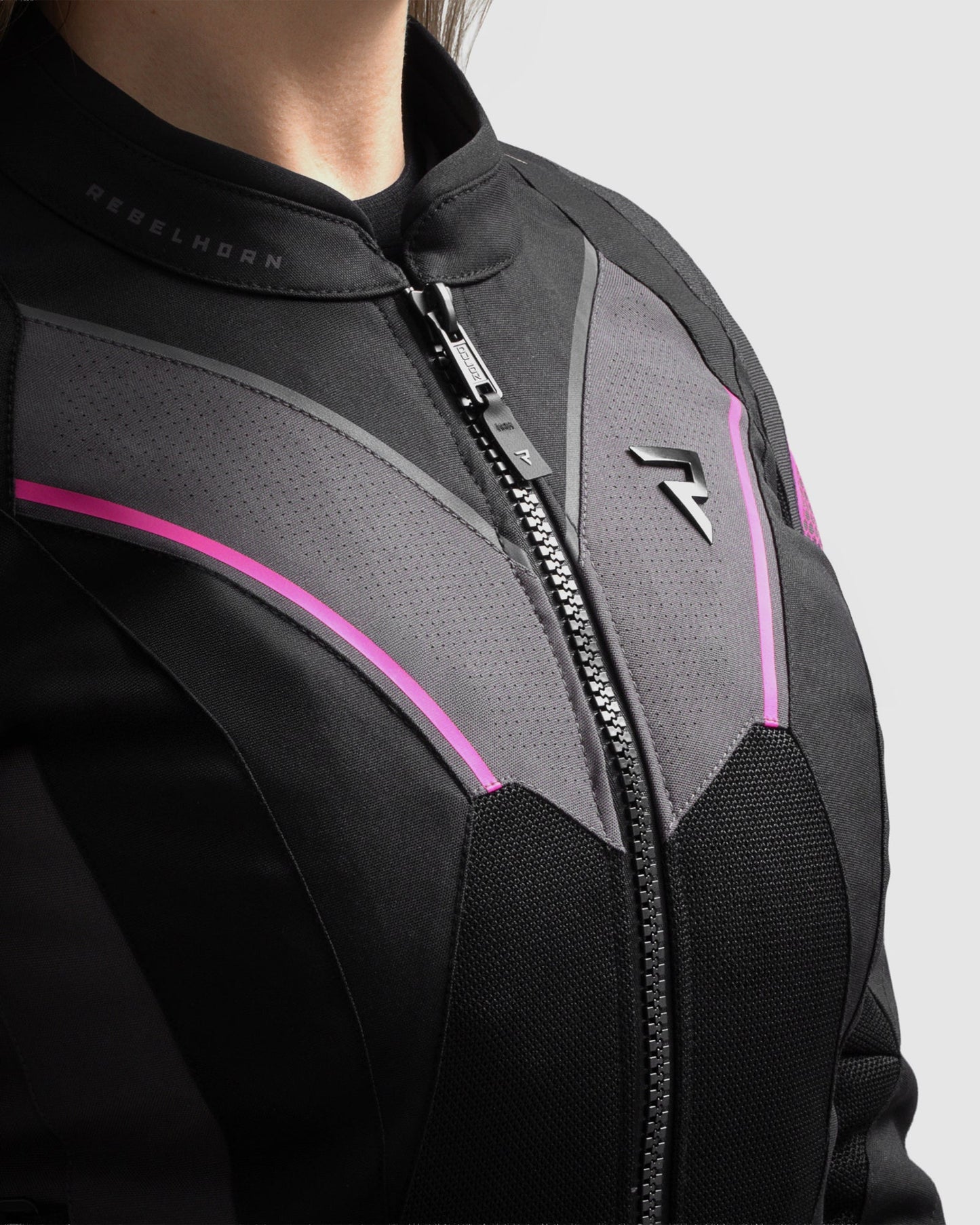 Hiflow V Damen Motorradjacke Schwarz, Rosa