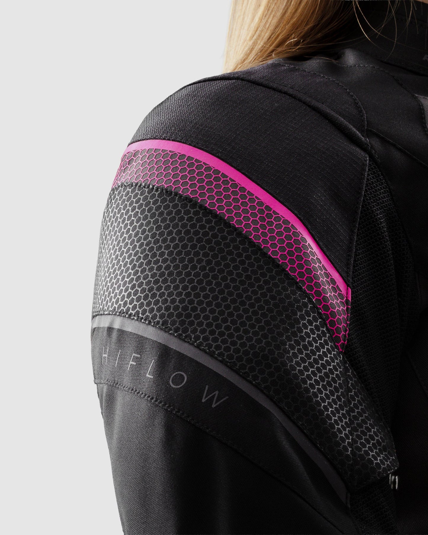 Hiflow V Damen Motorradjacke Schwarz, Rosa