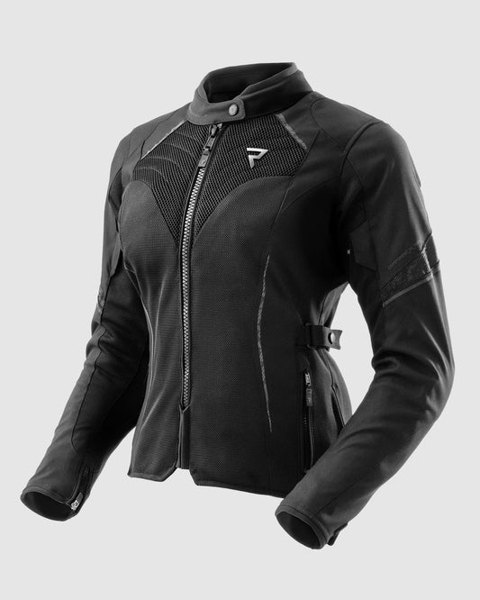 Jax Damen Motorradjacke Schwarz