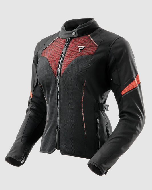 Jax Damen Motorradjacke Rot
