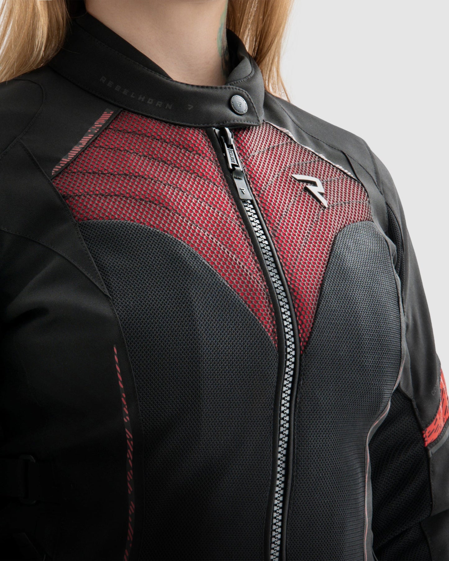 Jax Damen Motorradjacke Rot