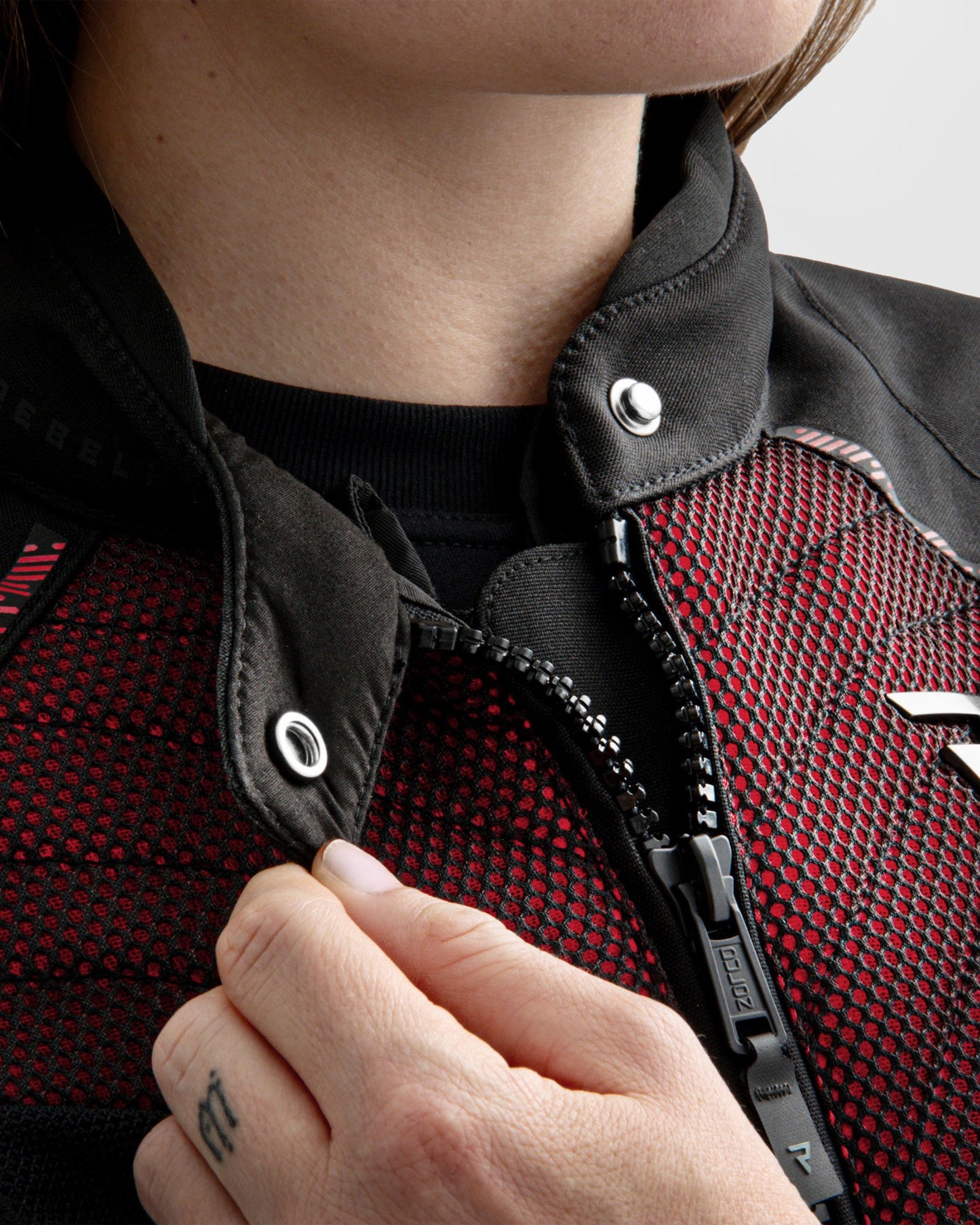 Jax Damen Motorradjacke Rot