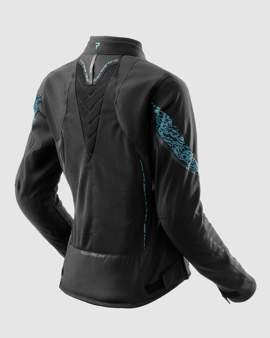 Jax Damen Motorradjacke Blau Lagune