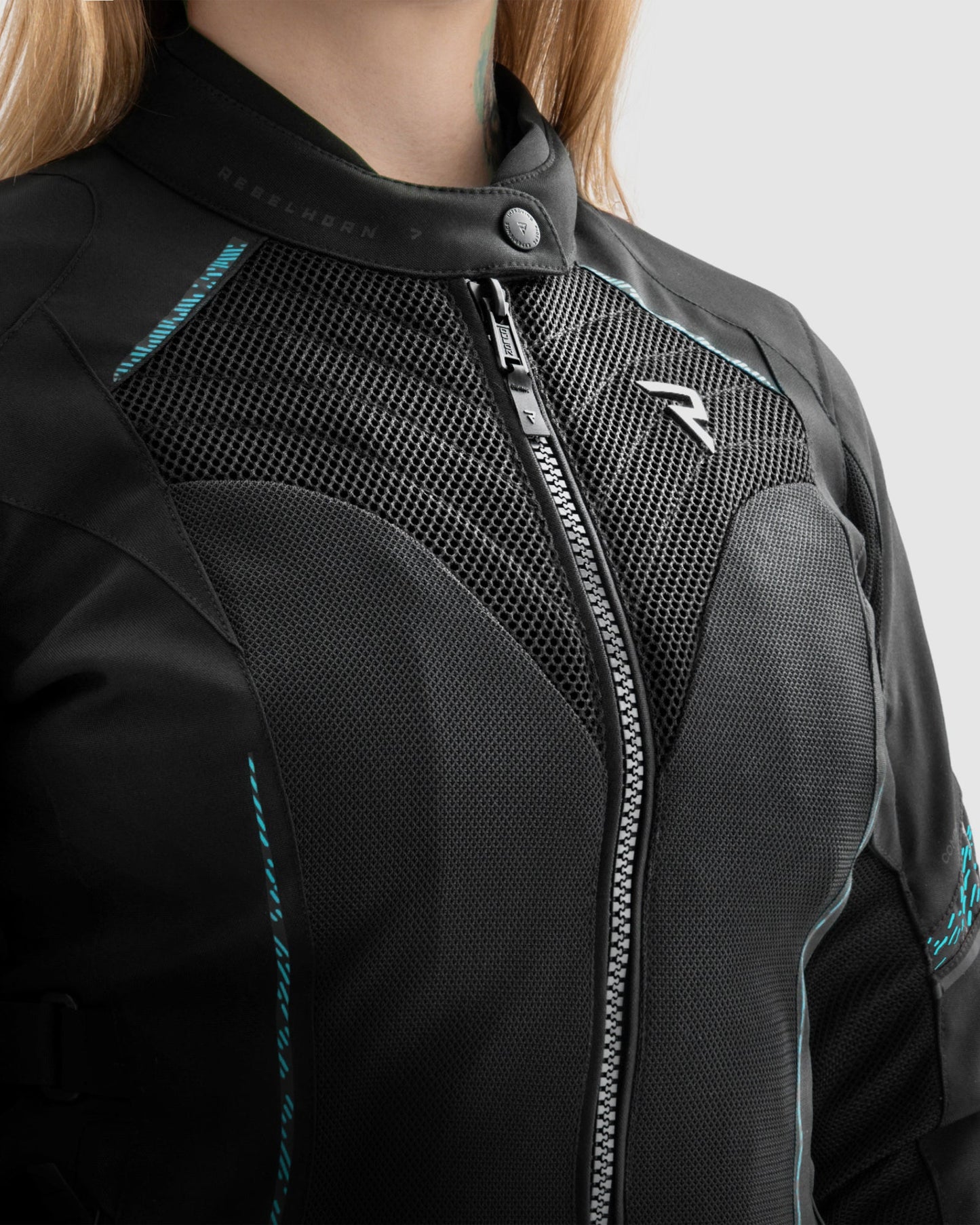 Jax Damen Motorradjacke Blau Lagune