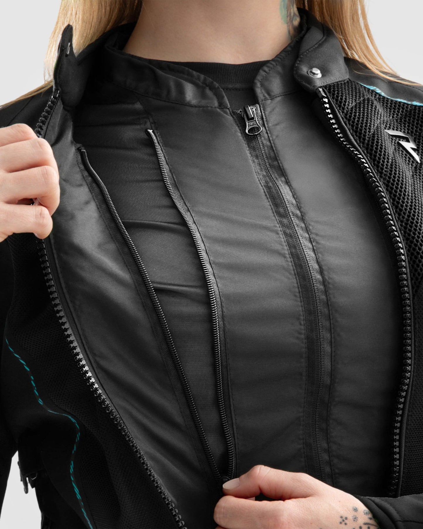 Jax Damen Motorradjacke Blau Lagune