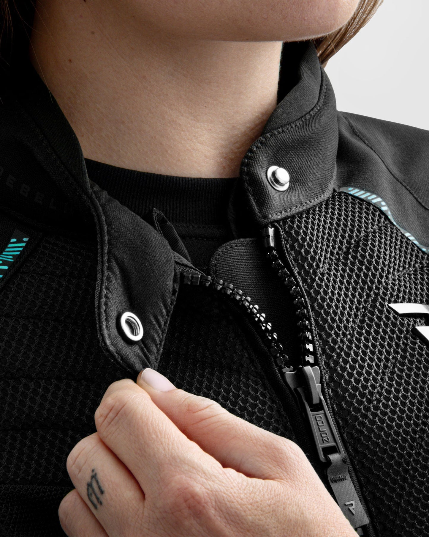 Jax Damen Motorradjacke Blau Lagune