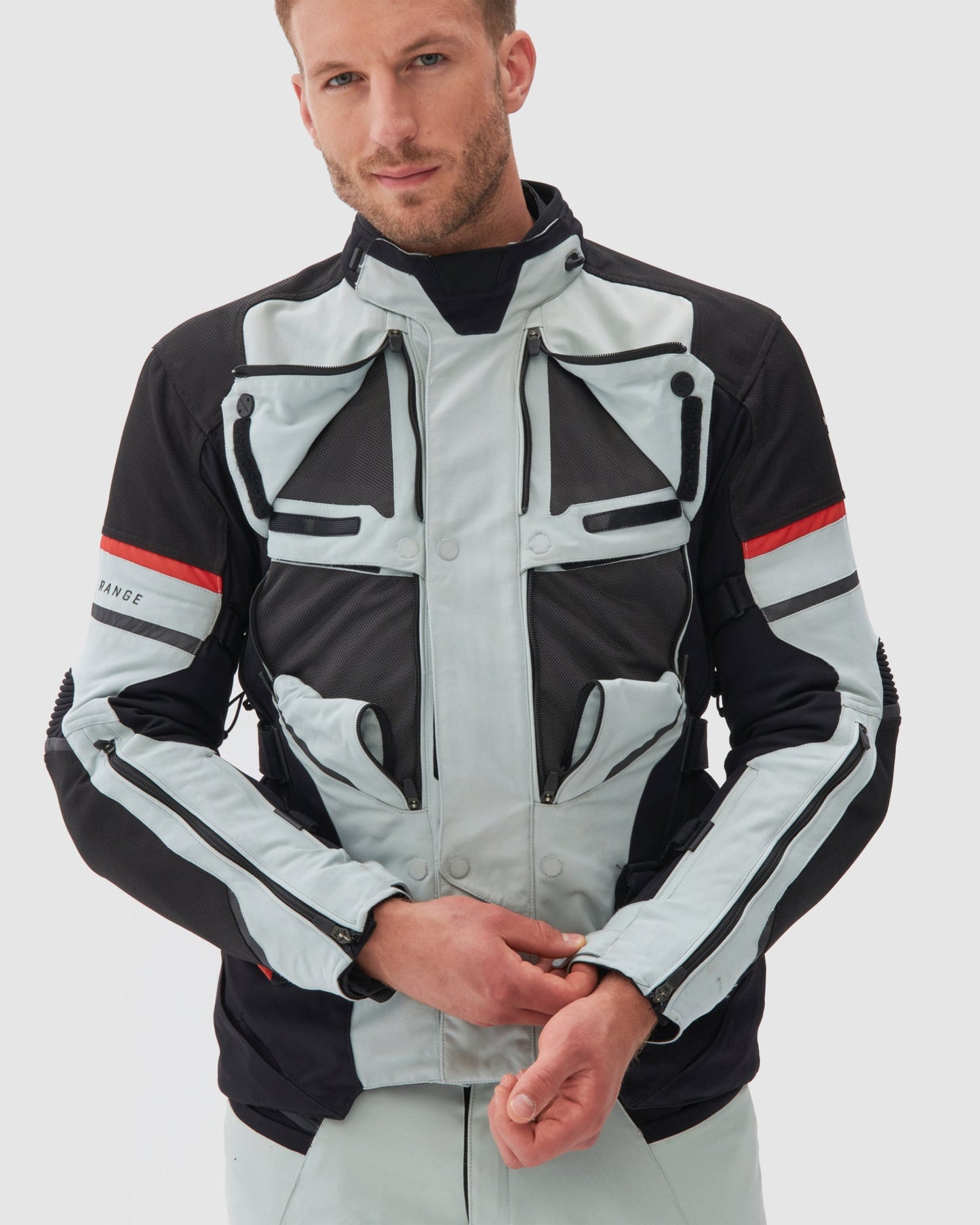 Range Motorradjacke Grau