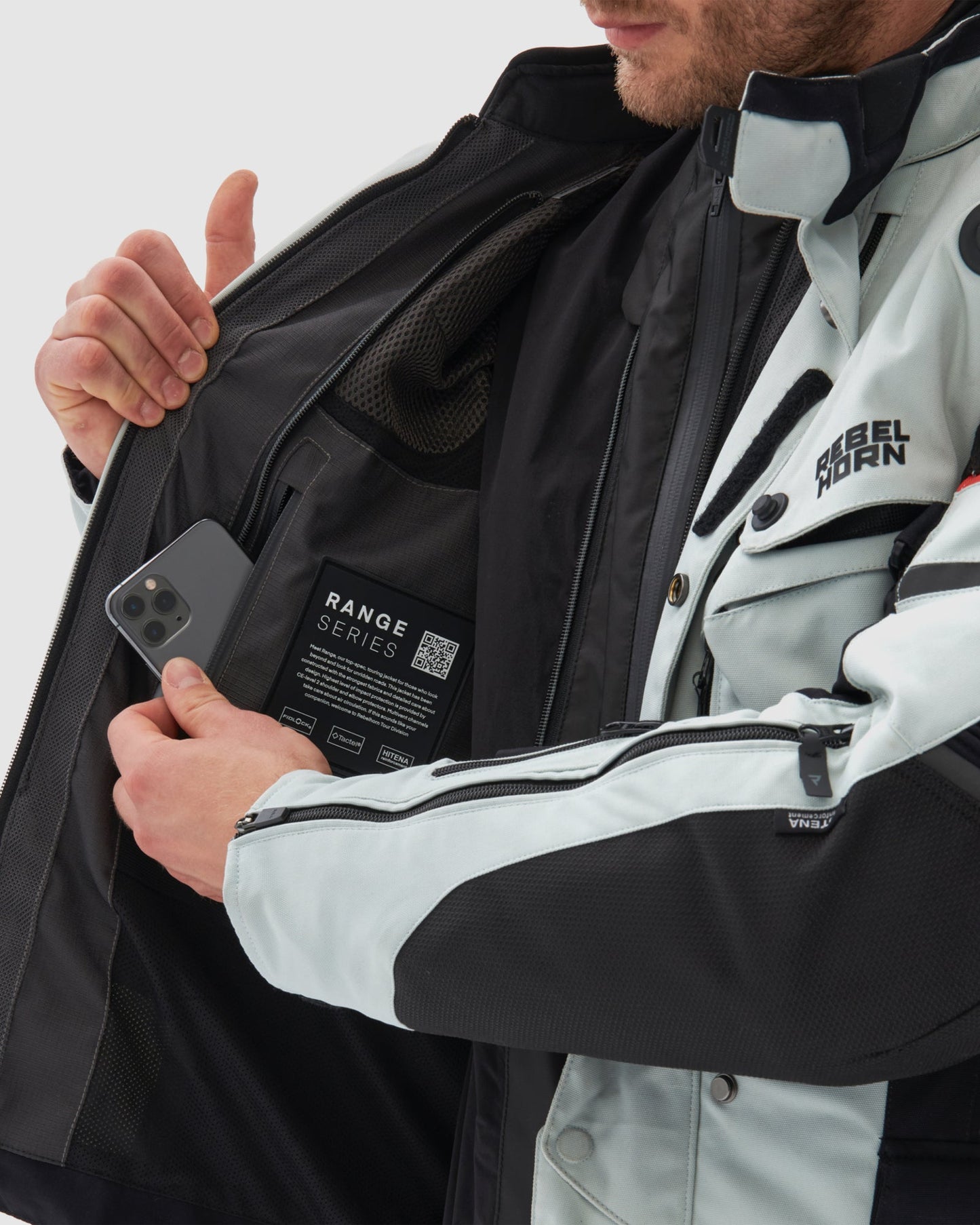 Range Motorradjacke Grau