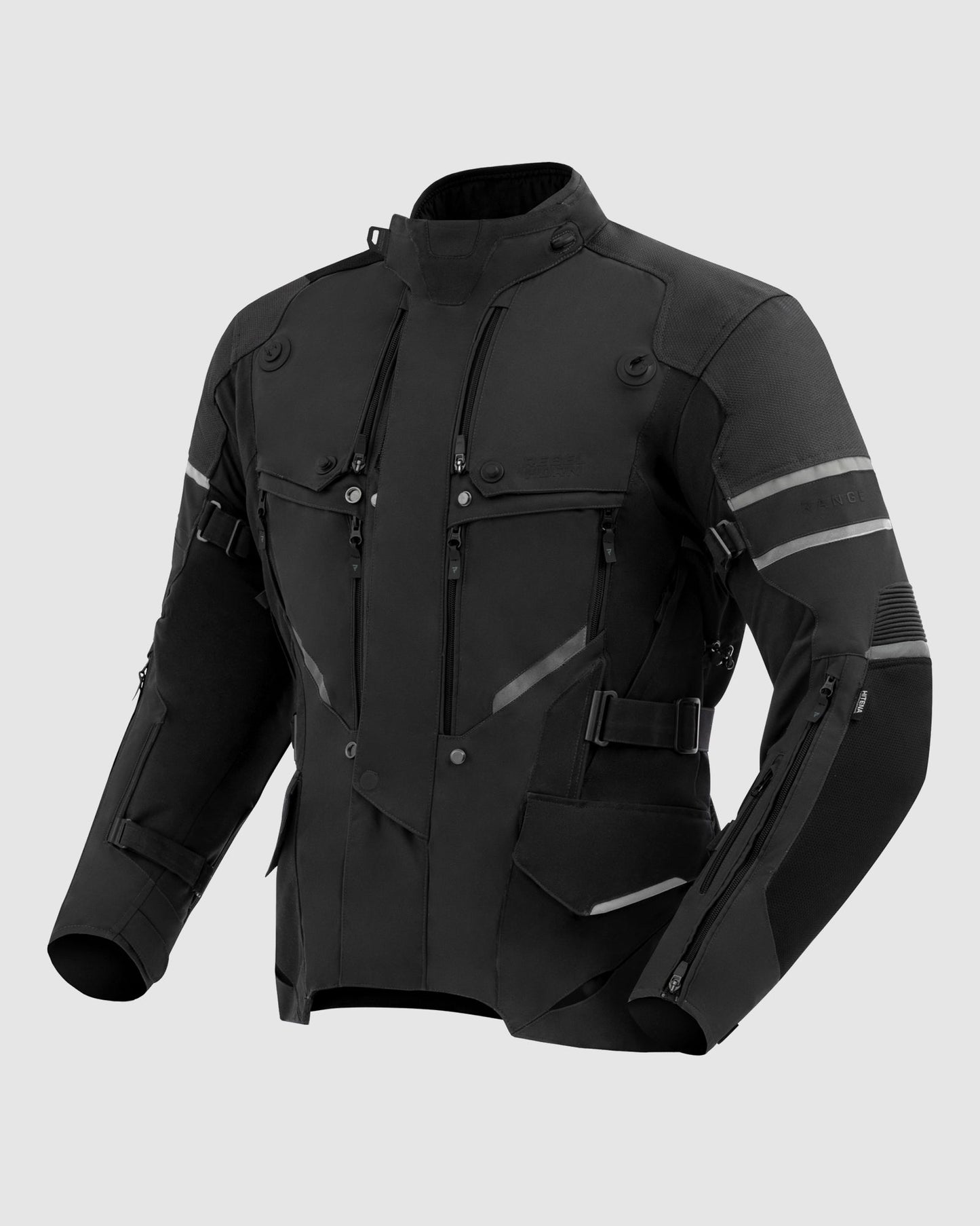 Range Motorradjacke Schwarz