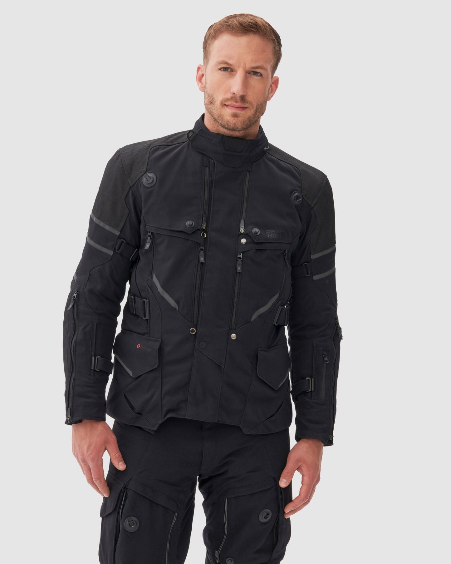Range Motorradjacke Schwarz