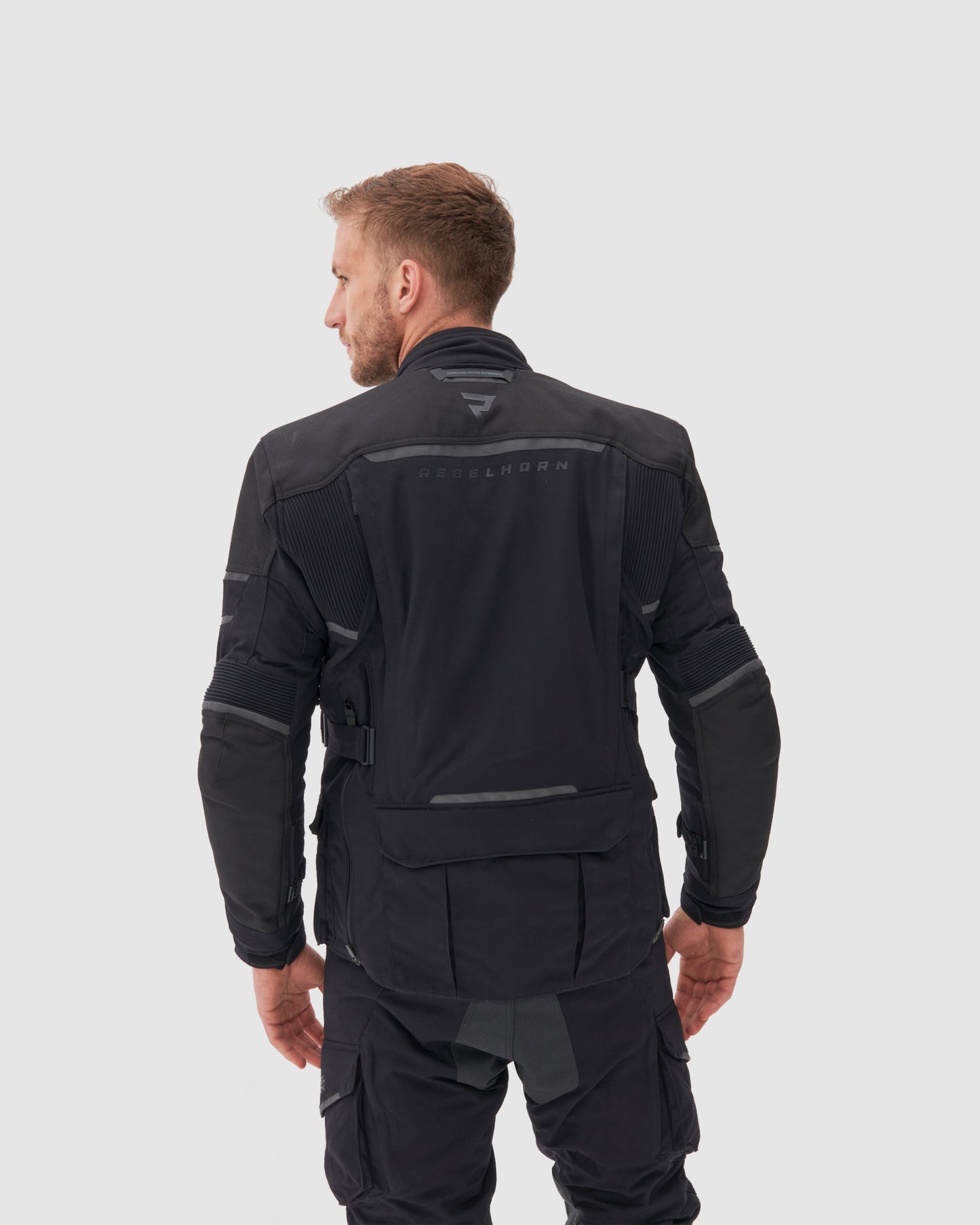 Range Motorradjacke Schwarz