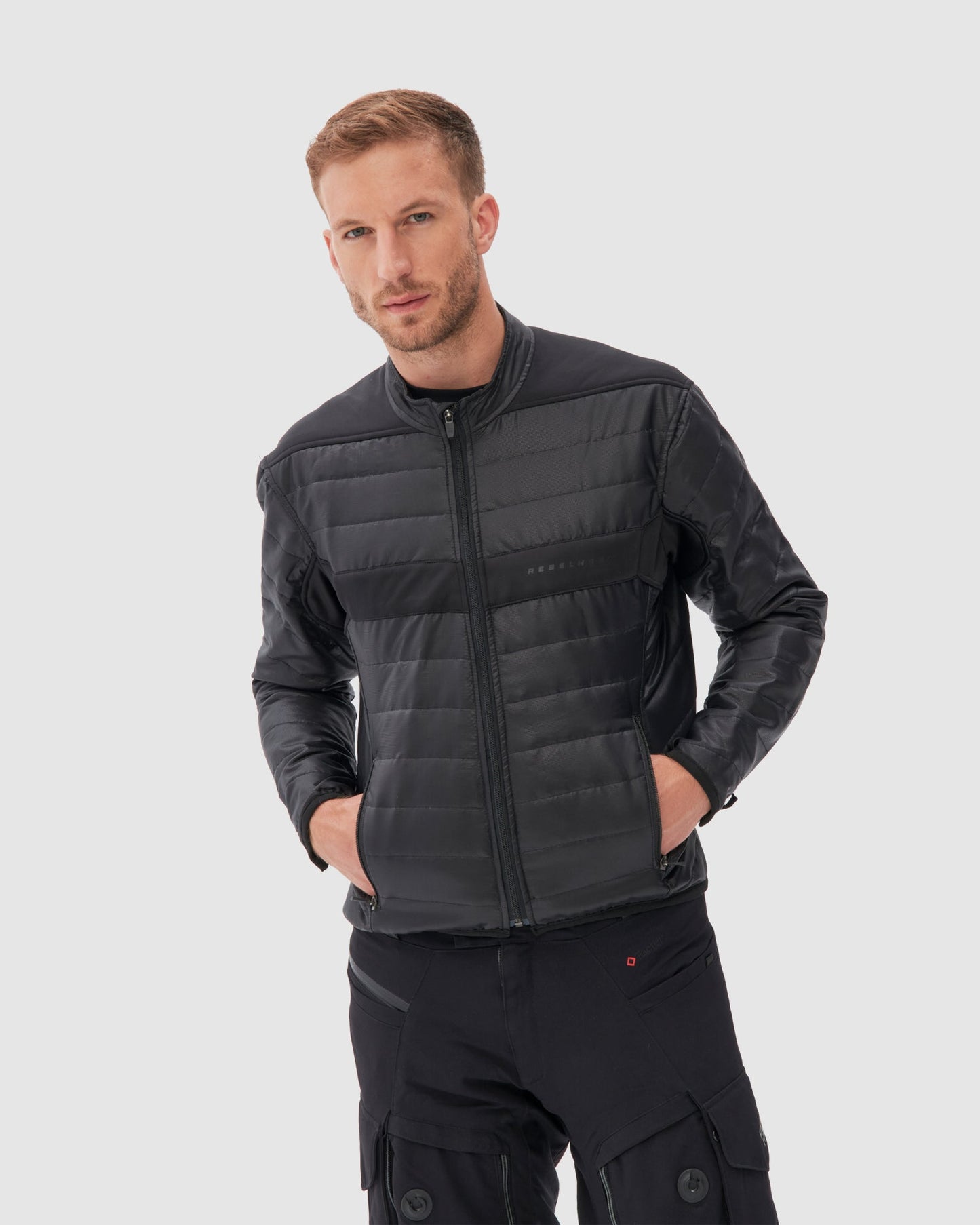 Range Motorradjacke Schwarz