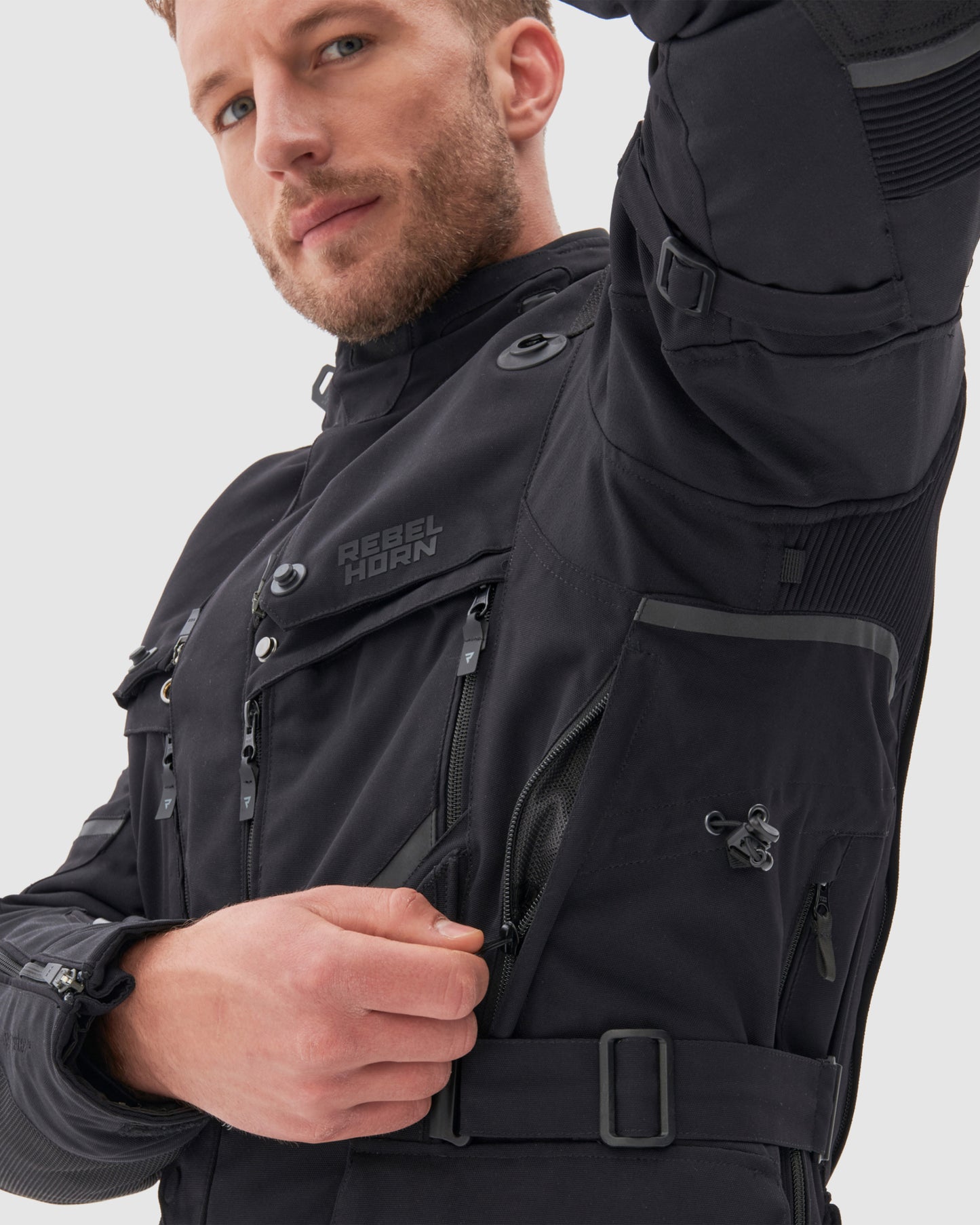 Range Motorradjacke Schwarz