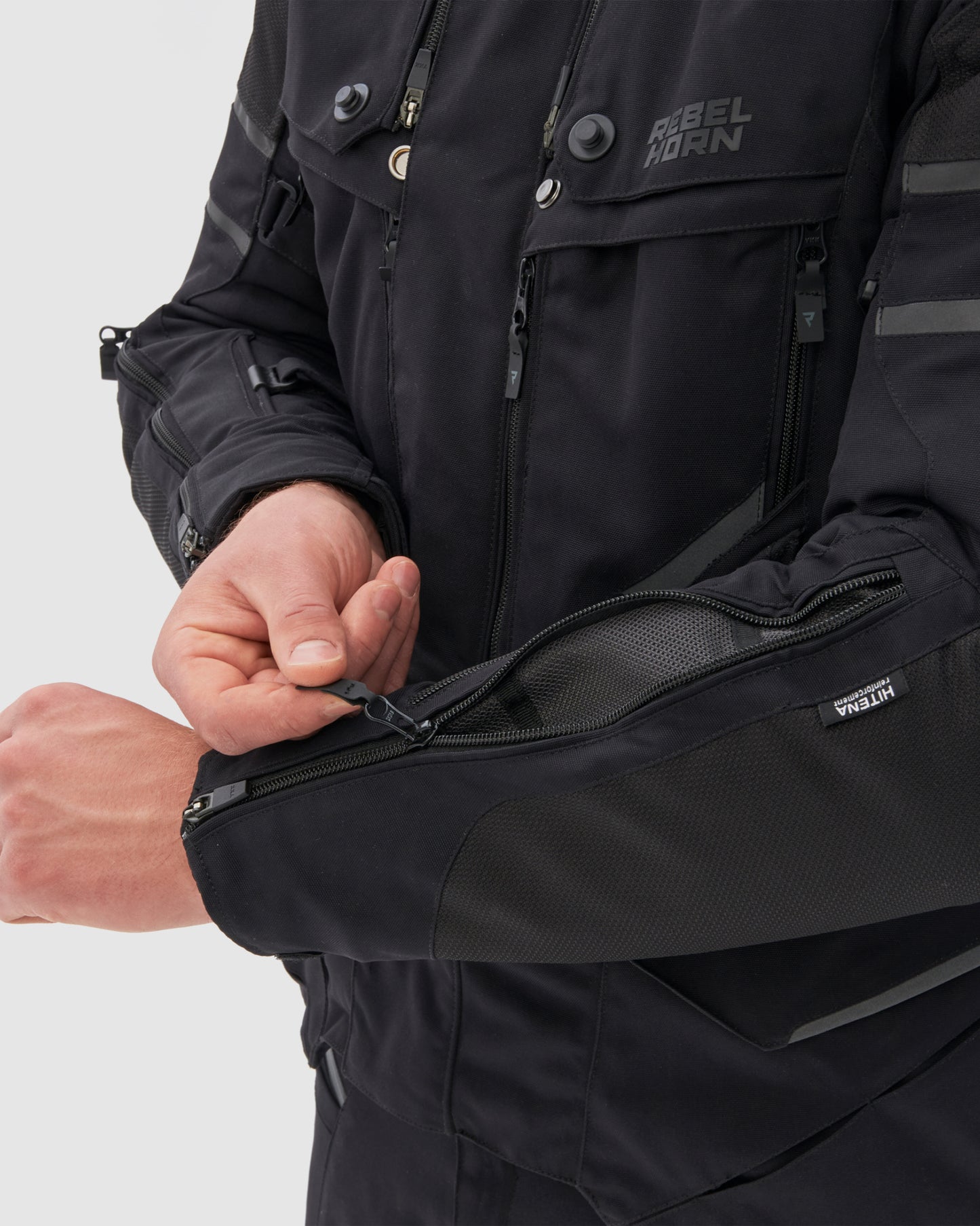 Range Motorradjacke Schwarz