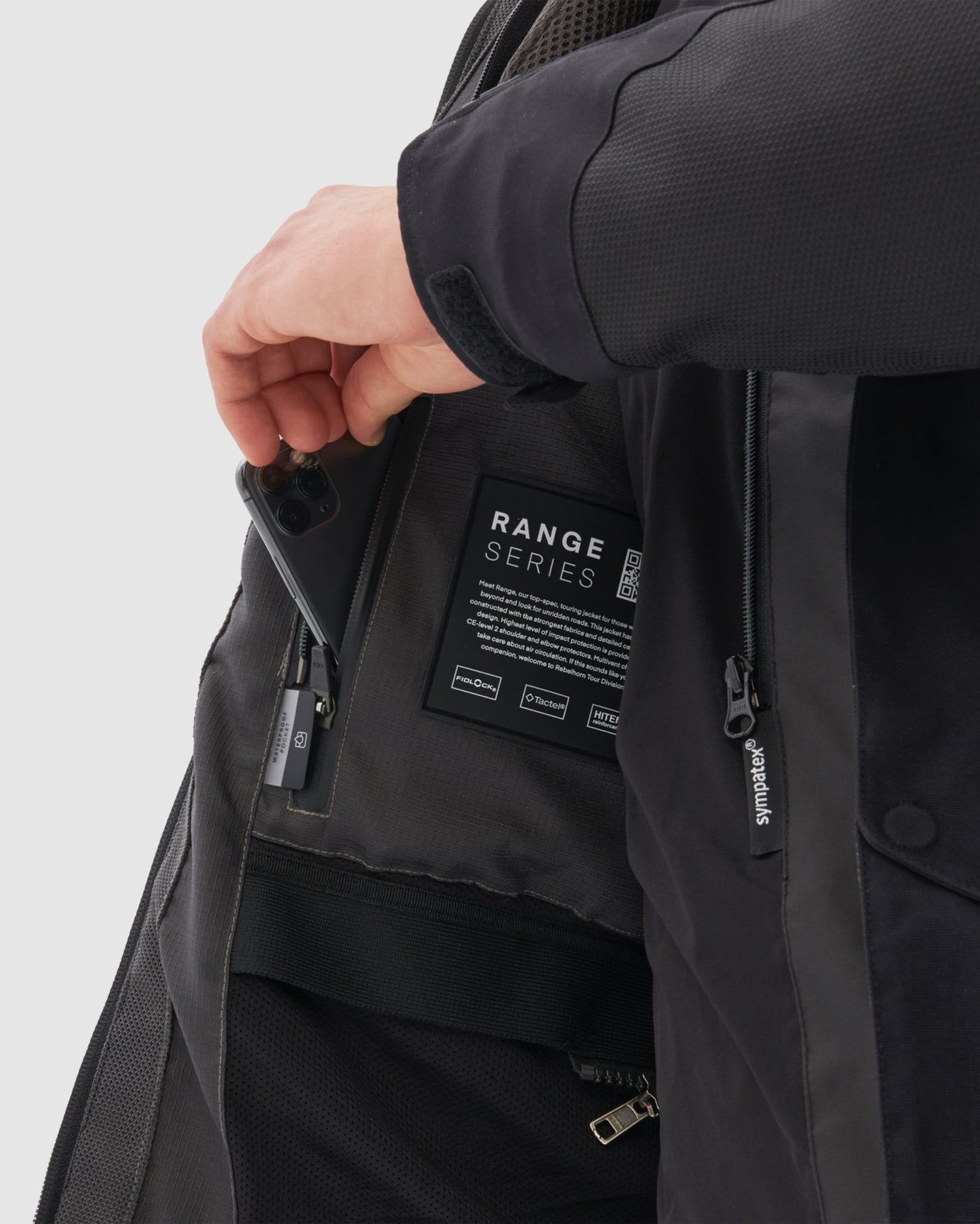 Range Motorradjacke Schwarz