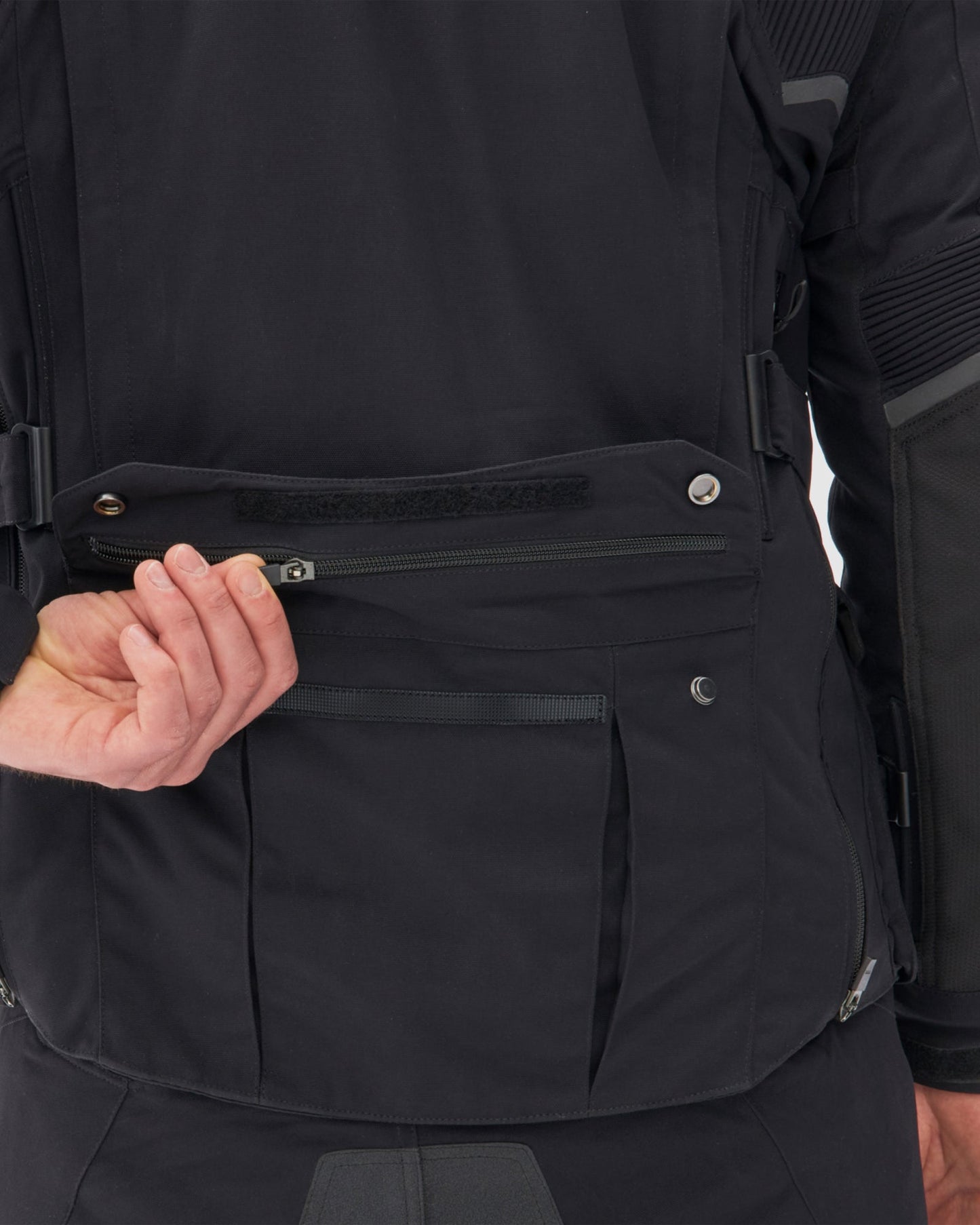 Range Motorradjacke Schwarz