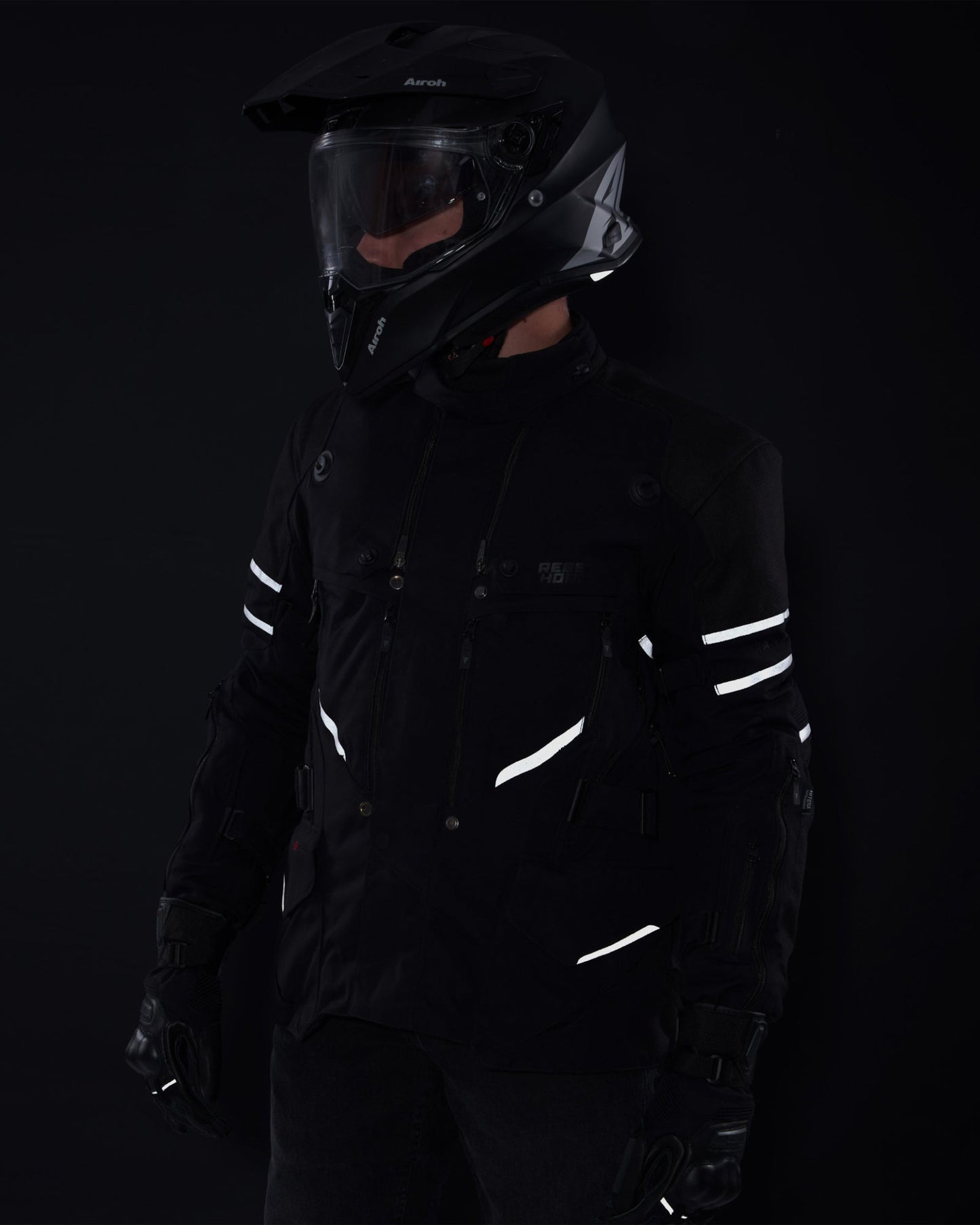 Range Motorradjacke Schwarz