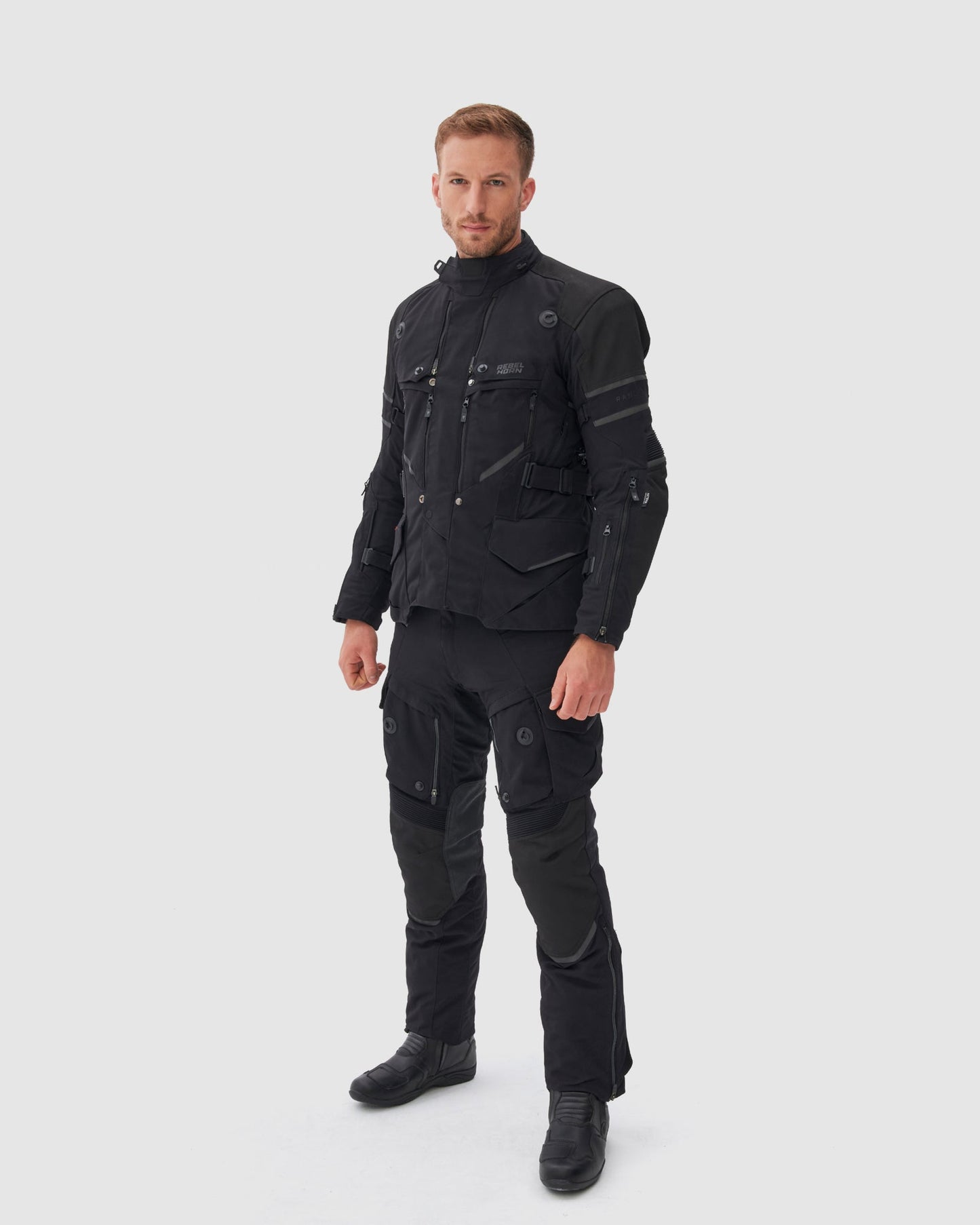 Range Motorradjacke Schwarz