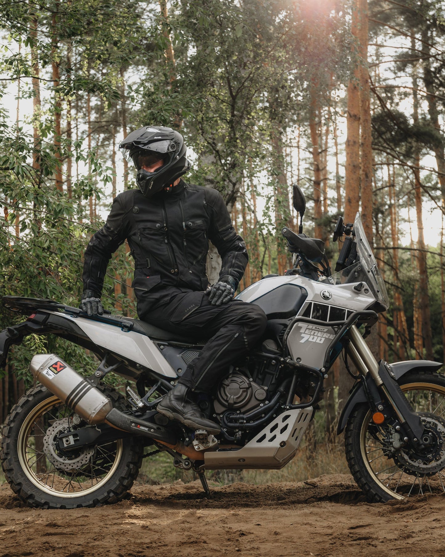 Range Motorradjacke Schwarz