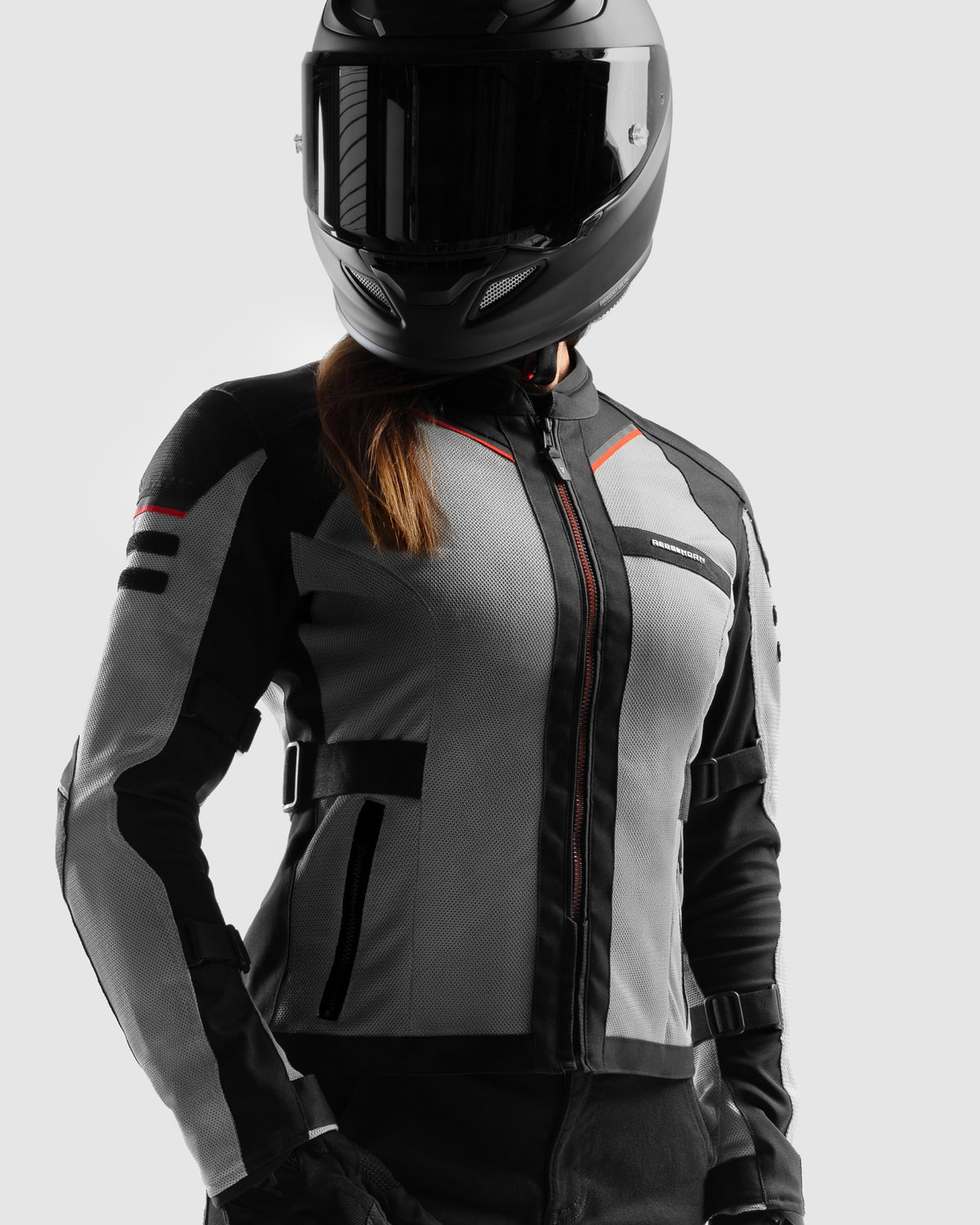Scandal 3 Motorradjacke Damen Grau