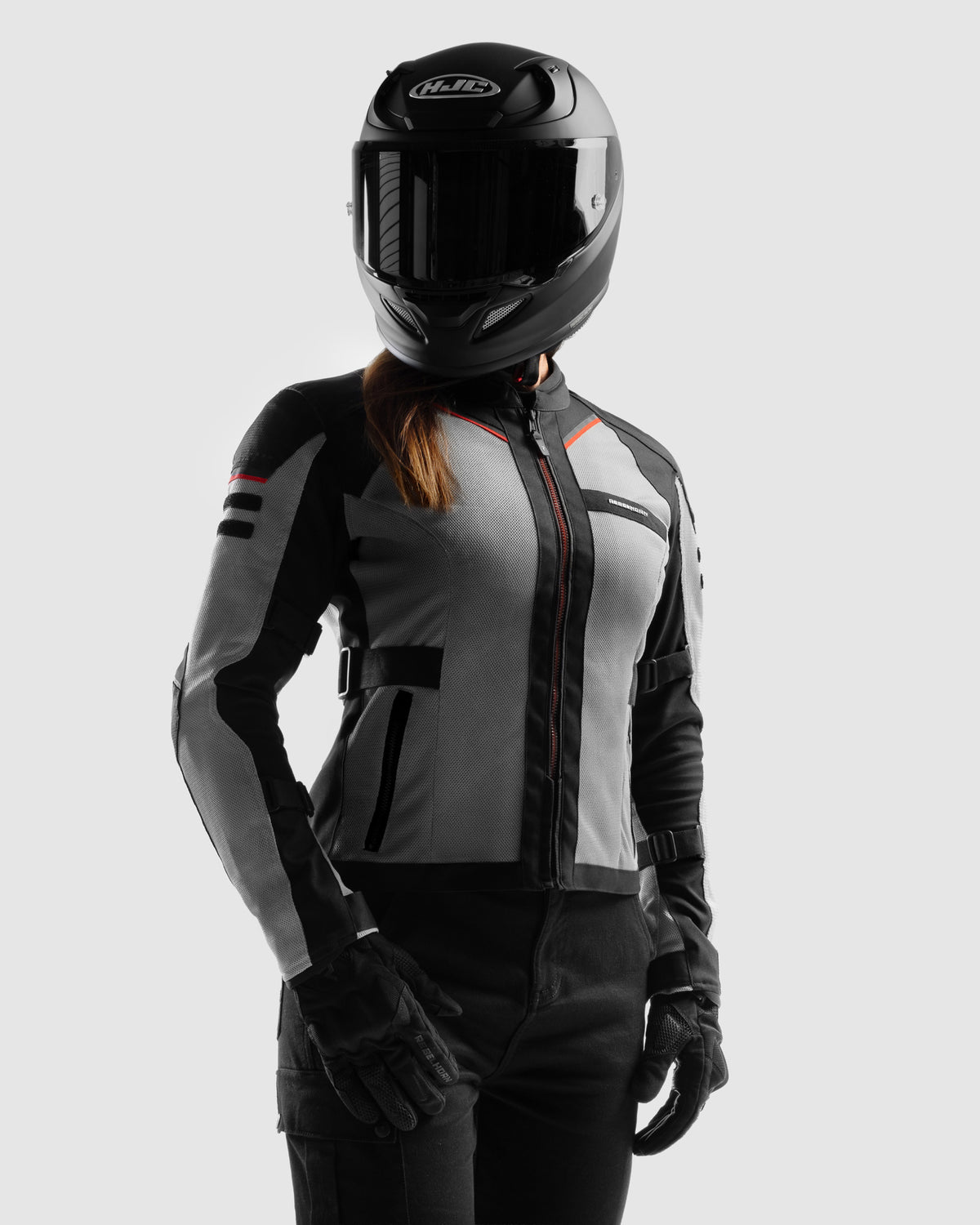 Scandal 3 Motorradjacke Damen Grau