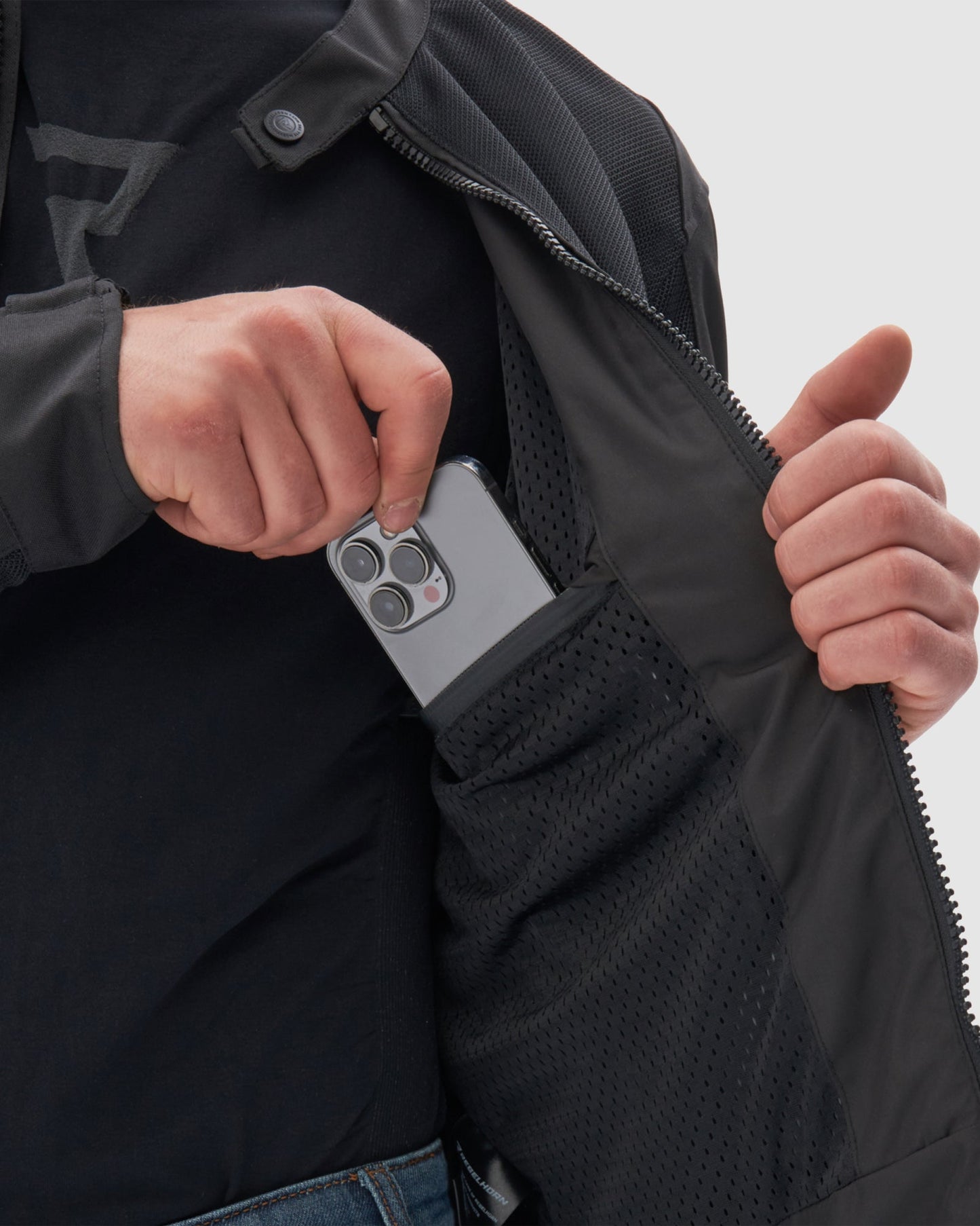 Wave Motorradjacke Schwarz