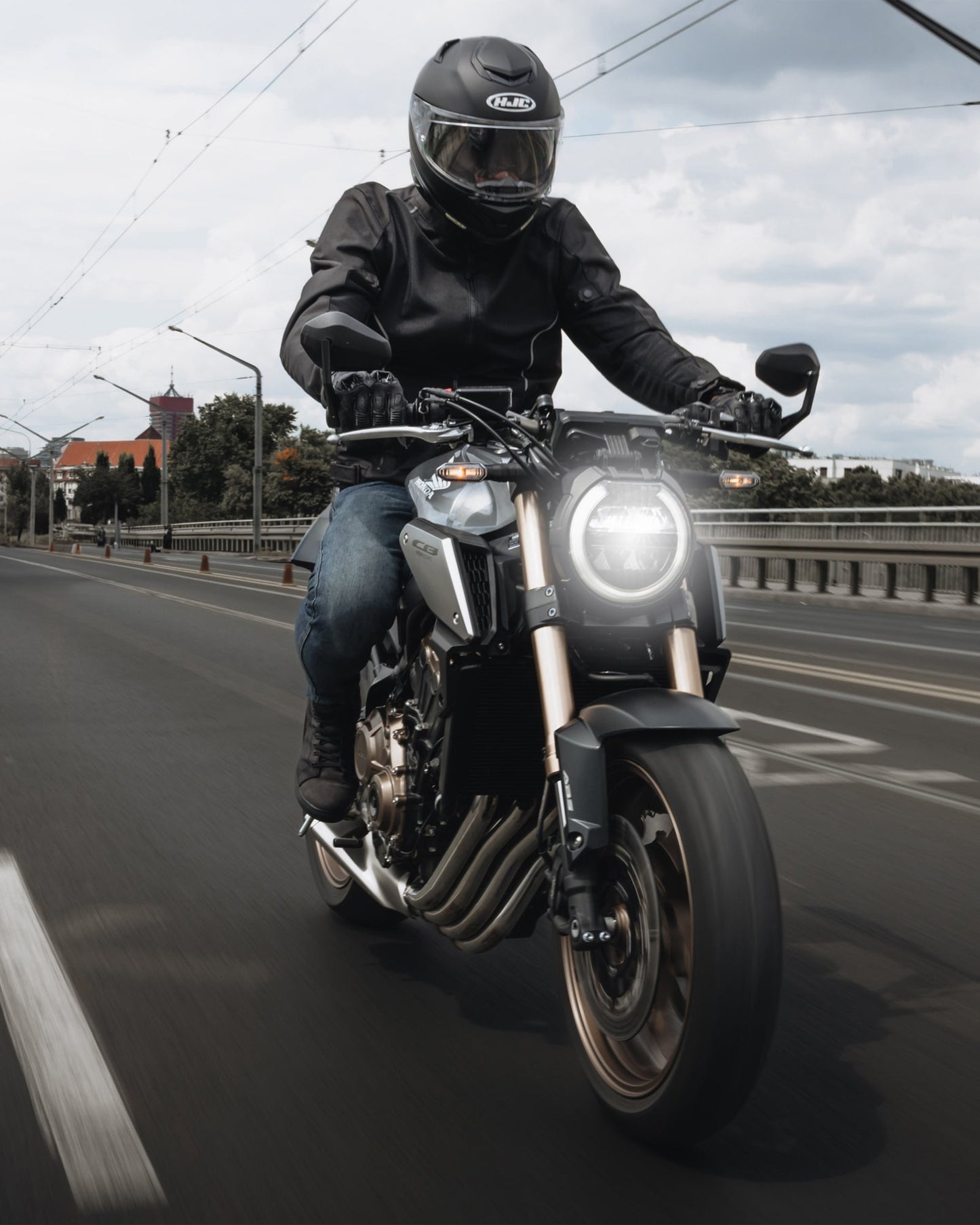 Wave Motorradjacke Schwarz