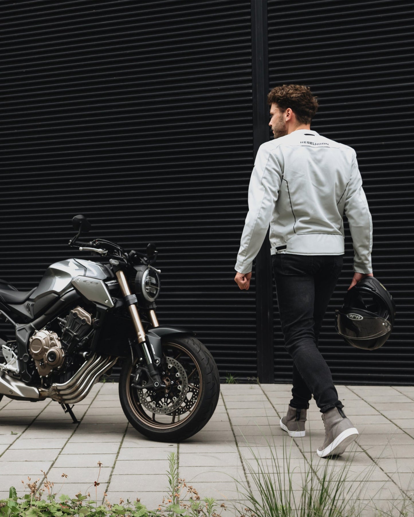 Wave Motorradjacke Grau