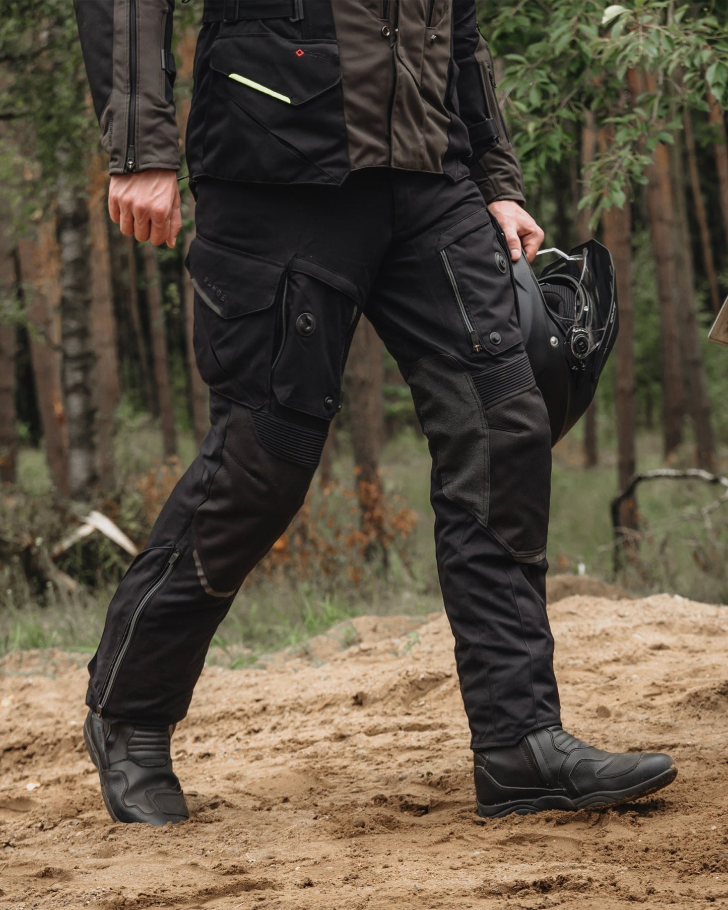 Range Motorradhose Schwarz