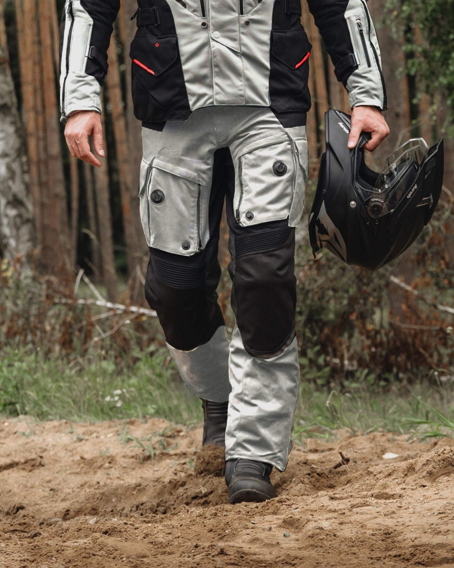 Range Motorradhose Grau