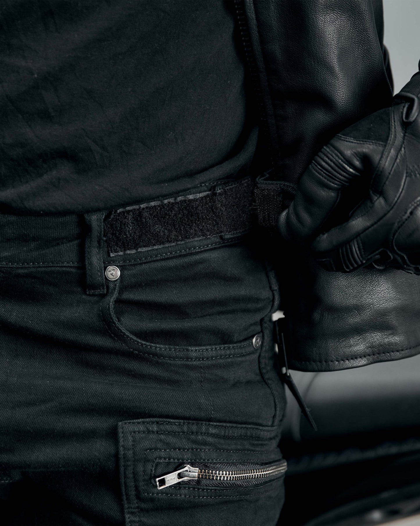 Urban III Motorrad-Jeans Schwarz Verwaschen