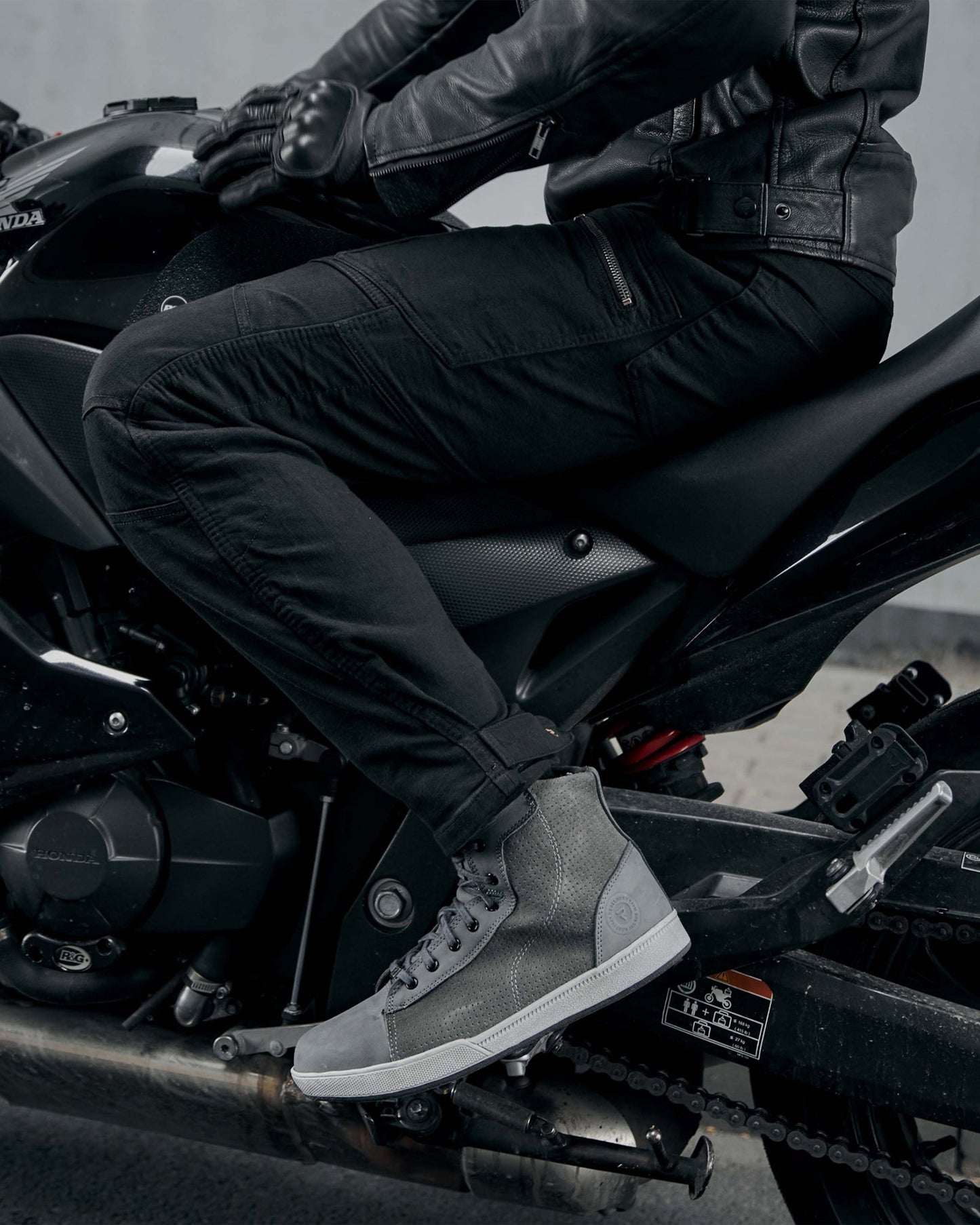 Urban III Motorrad-Jeans Schwarz Verwaschen