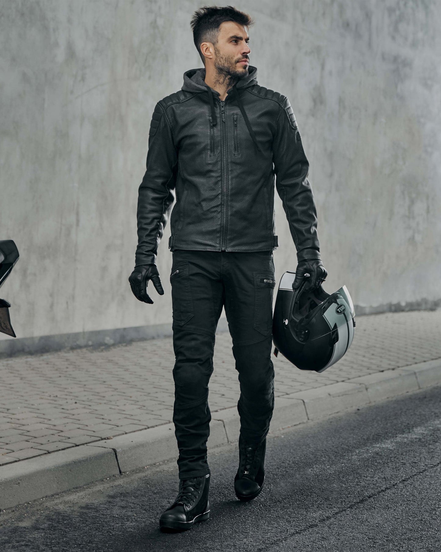 Urban III Motorrad-Jeans Schwarz Verwaschen