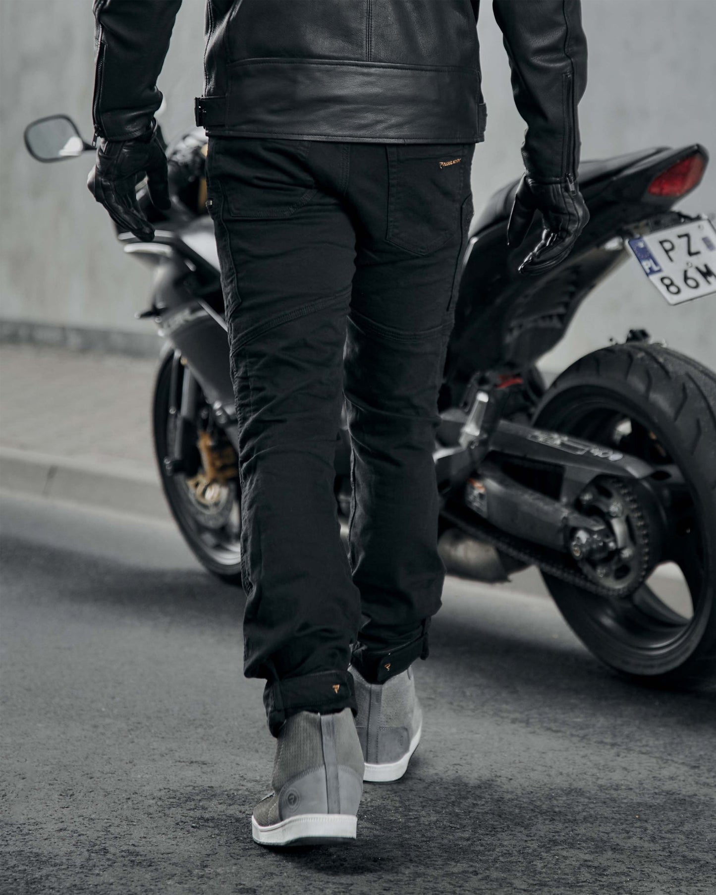 Urban III Motorrad-Jeans Schwarz Verwaschen