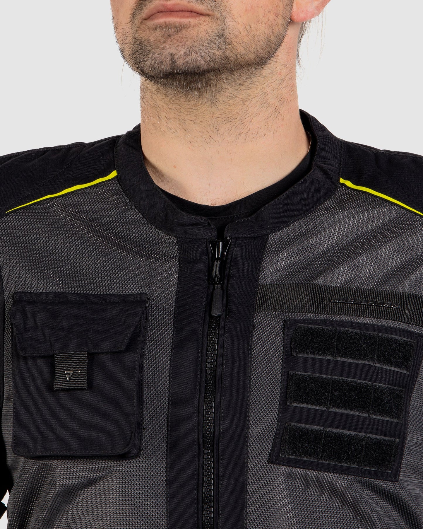 Brutale Motorradjacke Dunkelgrau