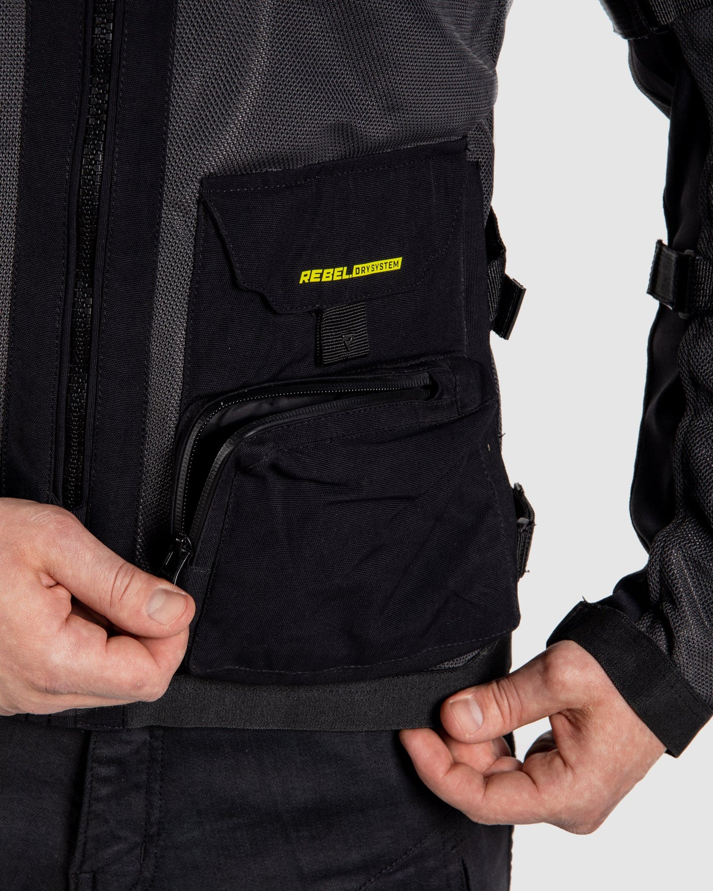 Brutale Motorradjacke Dunkelgrau