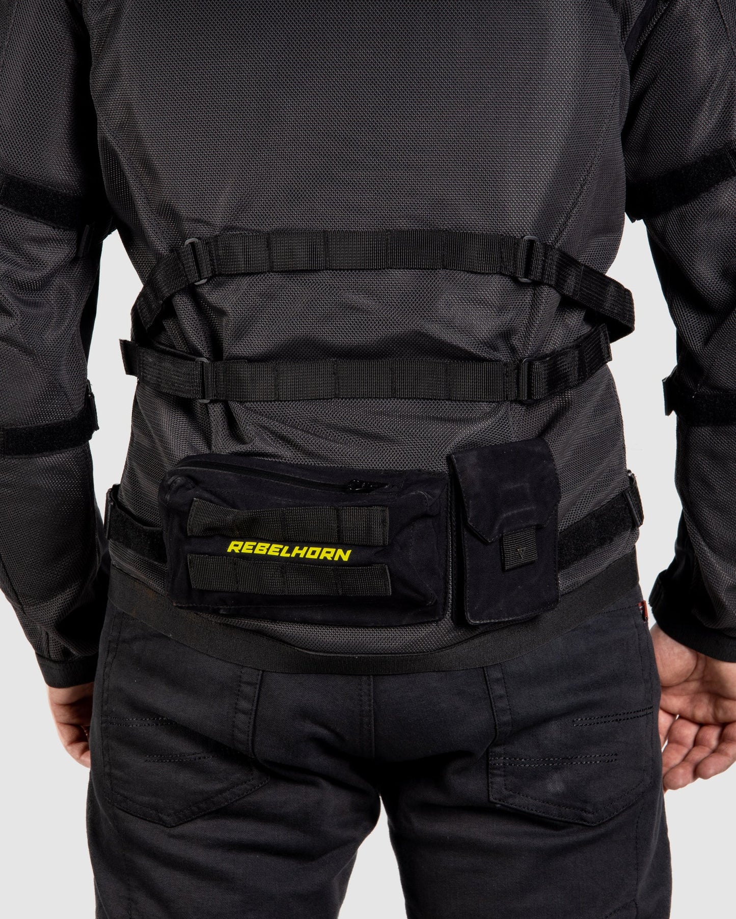 Brutale Motorradjacke Dunkelgrau